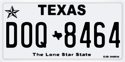 TX license plate DOQ8464