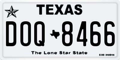 TX license plate DOQ8466