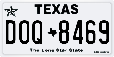 TX license plate DOQ8469