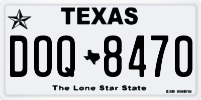 TX license plate DOQ8470