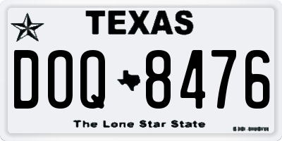 TX license plate DOQ8476