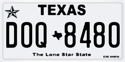 TX license plate DOQ8480