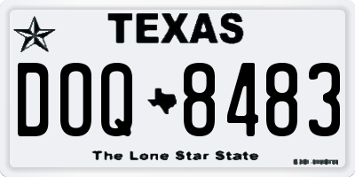 TX license plate DOQ8483