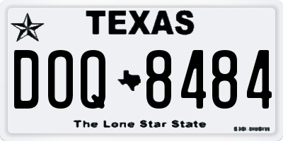 TX license plate DOQ8484