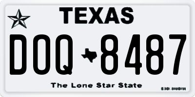 TX license plate DOQ8487