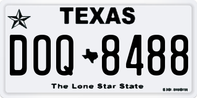 TX license plate DOQ8488
