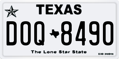 TX license plate DOQ8490