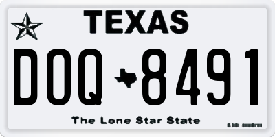 TX license plate DOQ8491