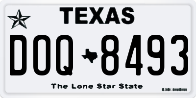 TX license plate DOQ8493