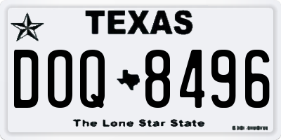 TX license plate DOQ8496