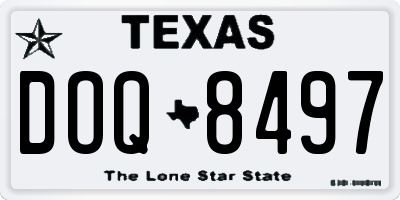TX license plate DOQ8497