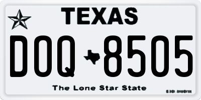 TX license plate DOQ8505