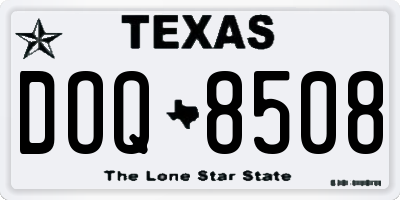 TX license plate DOQ8508