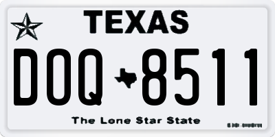 TX license plate DOQ8511