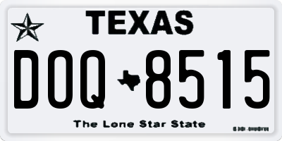 TX license plate DOQ8515