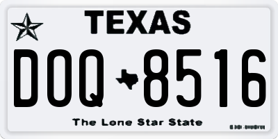 TX license plate DOQ8516