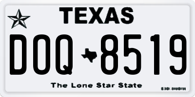 TX license plate DOQ8519