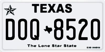 TX license plate DOQ8520