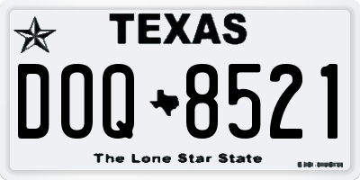 TX license plate DOQ8521
