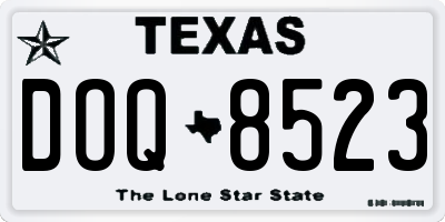 TX license plate DOQ8523