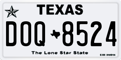 TX license plate DOQ8524