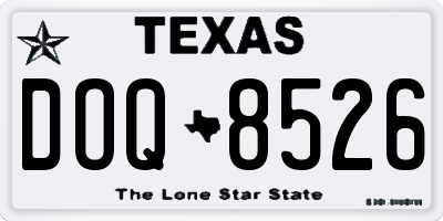 TX license plate DOQ8526