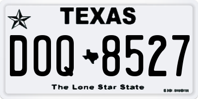 TX license plate DOQ8527