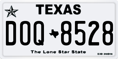TX license plate DOQ8528