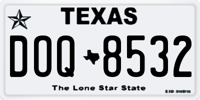 TX license plate DOQ8532