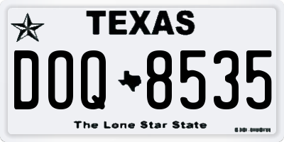 TX license plate DOQ8535