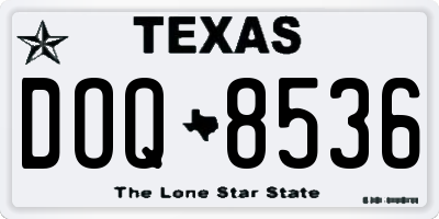 TX license plate DOQ8536