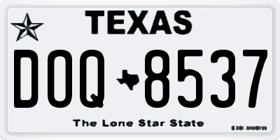 TX license plate DOQ8537
