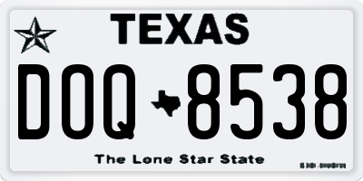 TX license plate DOQ8538