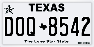 TX license plate DOQ8542