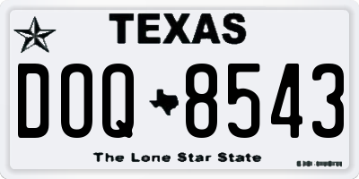 TX license plate DOQ8543