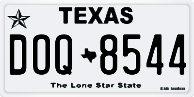 TX license plate DOQ8544