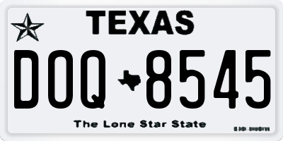 TX license plate DOQ8545
