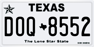 TX license plate DOQ8552