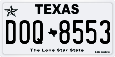 TX license plate DOQ8553
