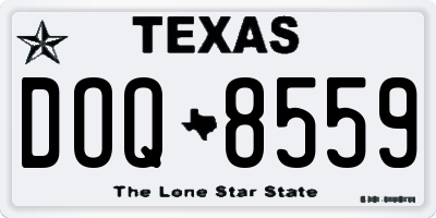TX license plate DOQ8559