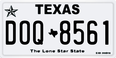 TX license plate DOQ8561