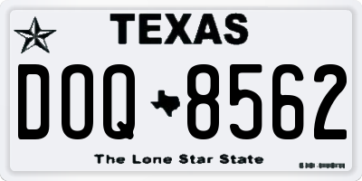 TX license plate DOQ8562
