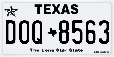 TX license plate DOQ8563