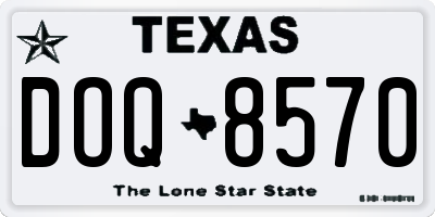 TX license plate DOQ8570