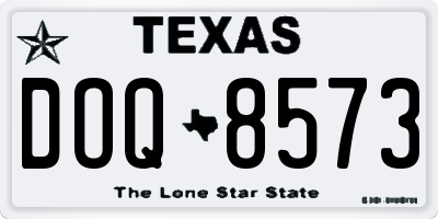 TX license plate DOQ8573