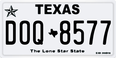 TX license plate DOQ8577