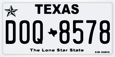 TX license plate DOQ8578
