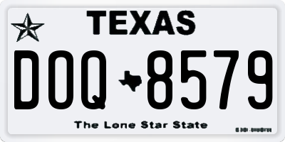 TX license plate DOQ8579