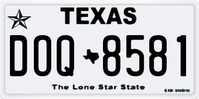 TX license plate DOQ8581