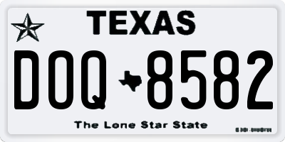 TX license plate DOQ8582